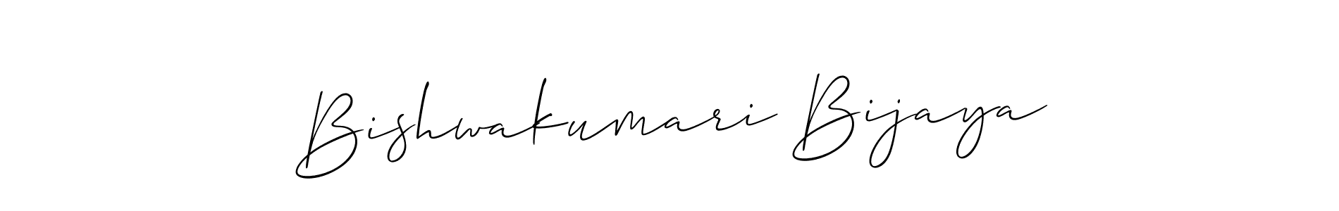 Make a beautiful signature design for name Bishwakumari Bijaya. With this signature (Allison_Script) style, you can create a handwritten signature for free. Bishwakumari Bijaya signature style 2 images and pictures png