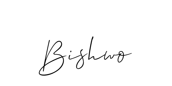 Make a beautiful signature design for name Bishwo. With this signature (Allison_Script) style, you can create a handwritten signature for free. Bishwo signature style 2 images and pictures png