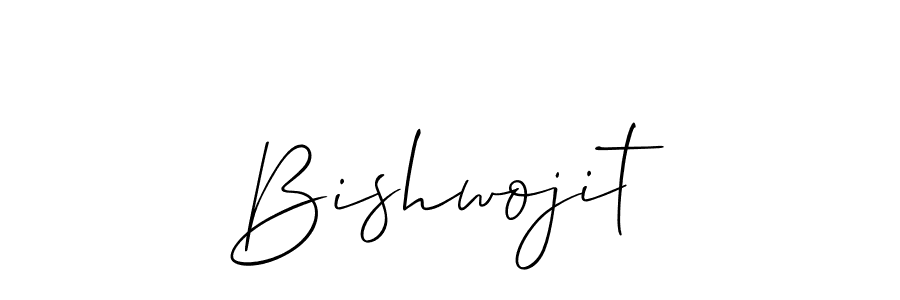 How to make Bishwojit name signature. Use Allison_Script style for creating short signs online. This is the latest handwritten sign. Bishwojit signature style 2 images and pictures png