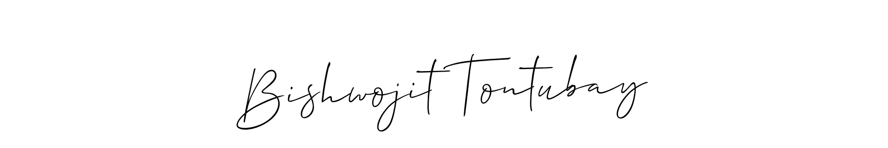 You can use this online signature creator to create a handwritten signature for the name Bishwojit Tontubay. This is the best online autograph maker. Bishwojit Tontubay signature style 2 images and pictures png