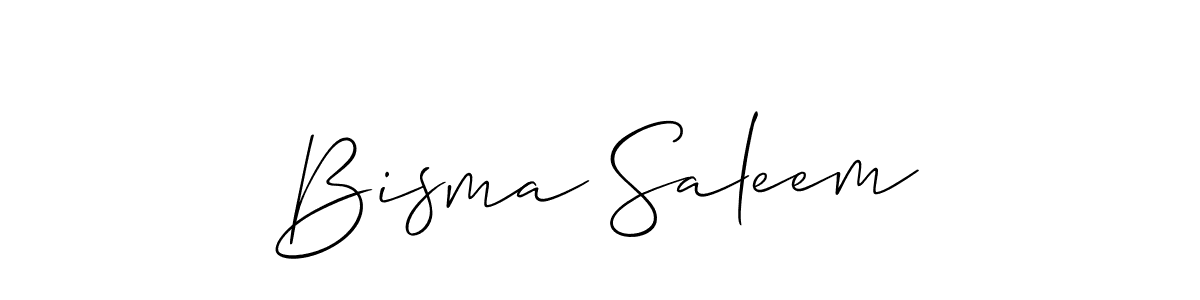 This is the best signature style for the Bisma Saleem name. Also you like these signature font (Allison_Script). Mix name signature. Bisma Saleem signature style 2 images and pictures png