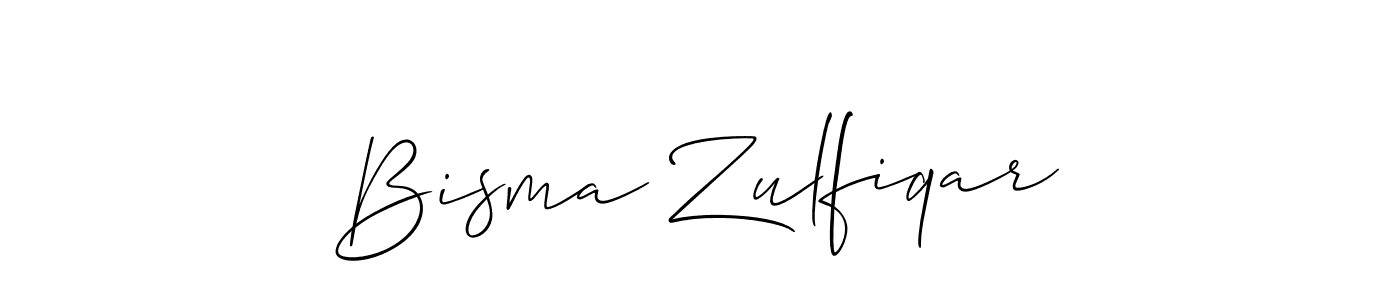 if you are searching for the best signature style for your name Bisma Zulfiqar. so please give up your signature search. here we have designed multiple signature styles  using Allison_Script. Bisma Zulfiqar signature style 2 images and pictures png