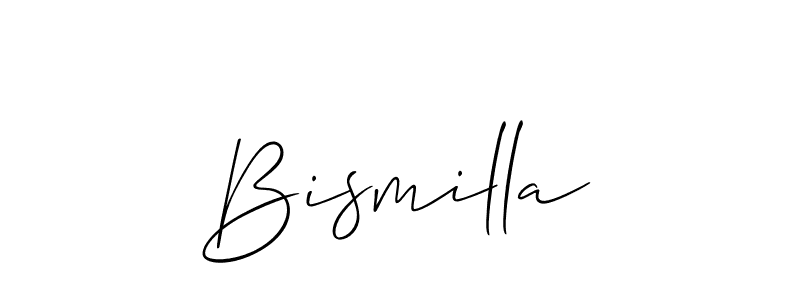 Design your own signature with our free online signature maker. With this signature software, you can create a handwritten (Allison_Script) signature for name Bismilla. Bismilla signature style 2 images and pictures png