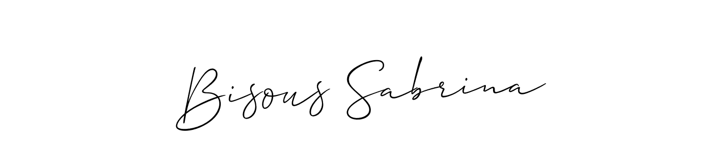 Bisous Sabrina stylish signature style. Best Handwritten Sign (Allison_Script) for my name. Handwritten Signature Collection Ideas for my name Bisous Sabrina. Bisous Sabrina signature style 2 images and pictures png