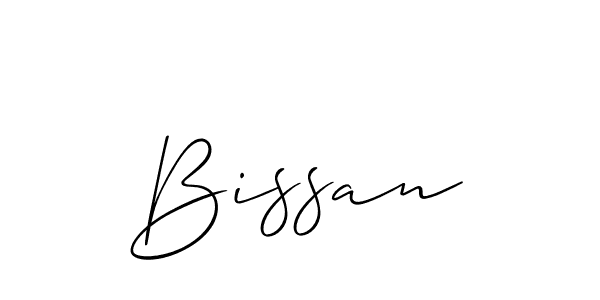 Use a signature maker to create a handwritten signature online. With this signature software, you can design (Allison_Script) your own signature for name Bissan. Bissan signature style 2 images and pictures png