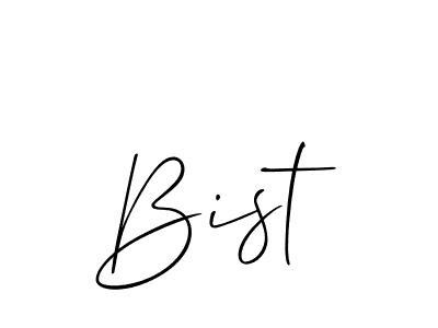 Make a beautiful signature design for name Bist. With this signature (Allison_Script) style, you can create a handwritten signature for free. Bist signature style 2 images and pictures png