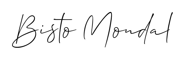 A sleek calligraphic signature for name Bisto Mondal utilizing Allison_Script styling. Great for adding personal signatures to photos and art. Bisto Mondal signature style 2 images and pictures png