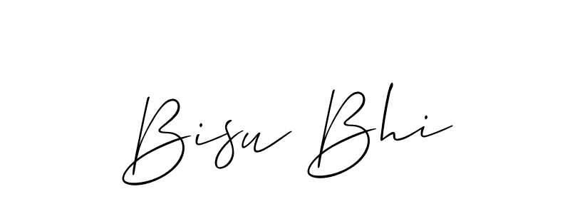 The best way (Allison_Script) to make a short signature is to pick only two or three words in your name. The name Bisu Bhi include a total of six letters. For converting this name. Bisu Bhi signature style 2 images and pictures png