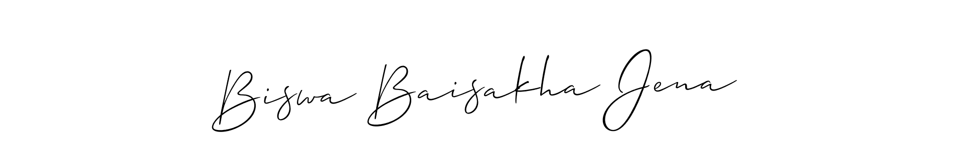 Use a signature maker to create a handwritten signature online. With this signature software, you can design (Allison_Script) your own signature for name Biswa Baisakha Jena. Biswa Baisakha Jena signature style 2 images and pictures png