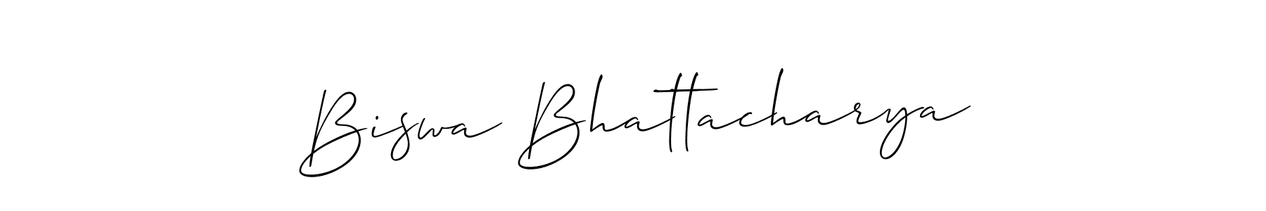 Create a beautiful signature design for name Biswa Bhattacharya. With this signature (Allison_Script) fonts, you can make a handwritten signature for free. Biswa Bhattacharya signature style 2 images and pictures png