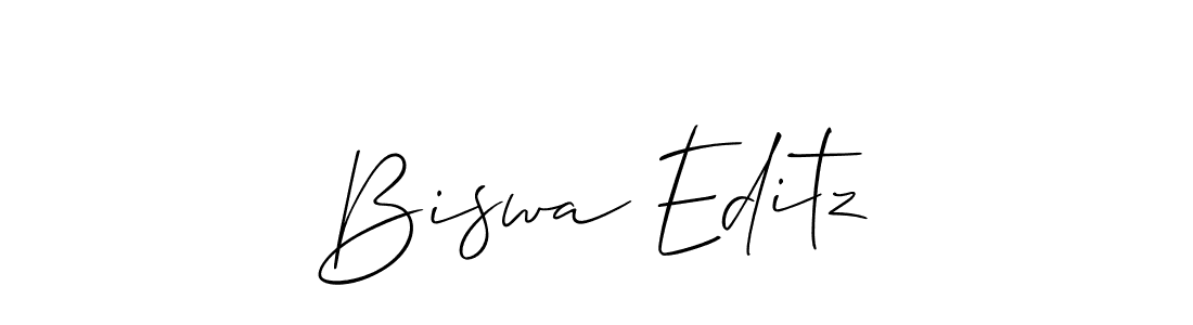 The best way (Allison_Script) to make a short signature is to pick only two or three words in your name. The name Biswa Editz include a total of six letters. For converting this name. Biswa Editz signature style 2 images and pictures png