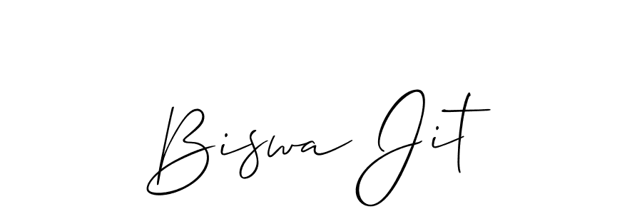 The best way (Allison_Script) to make a short signature is to pick only two or three words in your name. The name Biswa Jit include a total of six letters. For converting this name. Biswa Jit signature style 2 images and pictures png