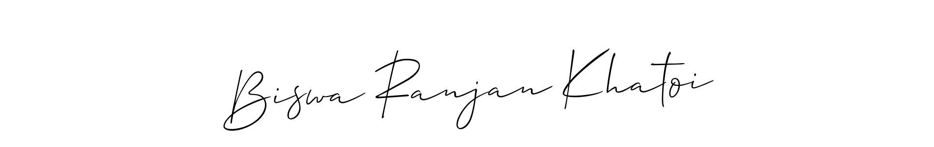 How to make Biswa Ranjan Khatoi name signature. Use Allison_Script style for creating short signs online. This is the latest handwritten sign. Biswa Ranjan Khatoi signature style 2 images and pictures png