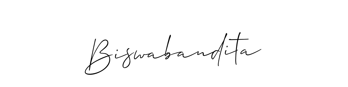 How to make Biswabandita signature? Allison_Script is a professional autograph style. Create handwritten signature for Biswabandita name. Biswabandita signature style 2 images and pictures png