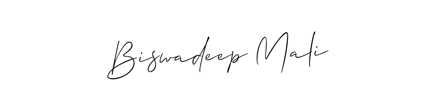 How to make Biswadeep Mali name signature. Use Allison_Script style for creating short signs online. This is the latest handwritten sign. Biswadeep Mali signature style 2 images and pictures png