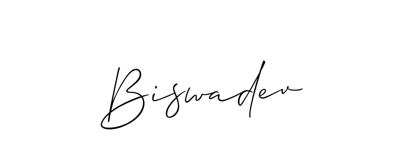 How to make Biswadev name signature. Use Allison_Script style for creating short signs online. This is the latest handwritten sign. Biswadev signature style 2 images and pictures png