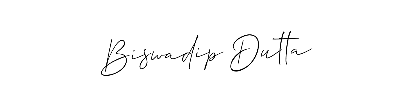 How to make Biswadip Dutta signature? Allison_Script is a professional autograph style. Create handwritten signature for Biswadip Dutta name. Biswadip Dutta signature style 2 images and pictures png