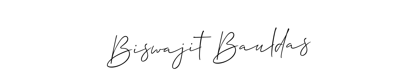 Use a signature maker to create a handwritten signature online. With this signature software, you can design (Allison_Script) your own signature for name Biswajit Bauldas. Biswajit Bauldas signature style 2 images and pictures png