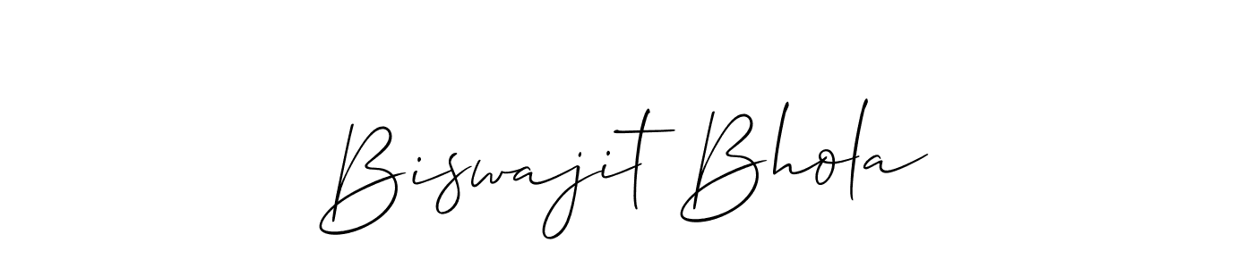 Create a beautiful signature design for name Biswajit Bhola. With this signature (Allison_Script) fonts, you can make a handwritten signature for free. Biswajit Bhola signature style 2 images and pictures png