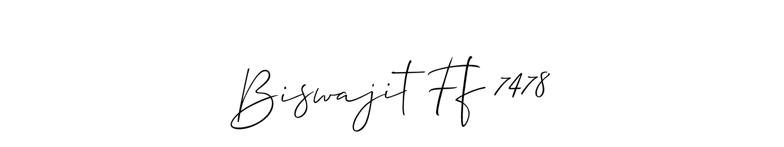 You can use this online signature creator to create a handwritten signature for the name Biswajit Ff 7478. This is the best online autograph maker. Biswajit Ff 7478 signature style 2 images and pictures png