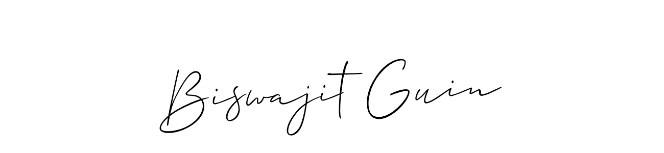 Biswajit Guin stylish signature style. Best Handwritten Sign (Allison_Script) for my name. Handwritten Signature Collection Ideas for my name Biswajit Guin. Biswajit Guin signature style 2 images and pictures png