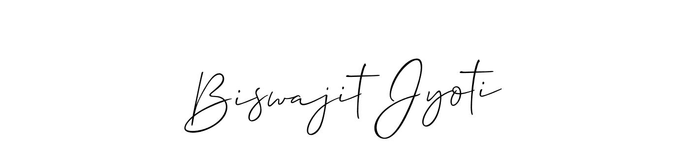 Make a beautiful signature design for name Biswajit Jyoti. With this signature (Allison_Script) style, you can create a handwritten signature for free. Biswajit Jyoti signature style 2 images and pictures png