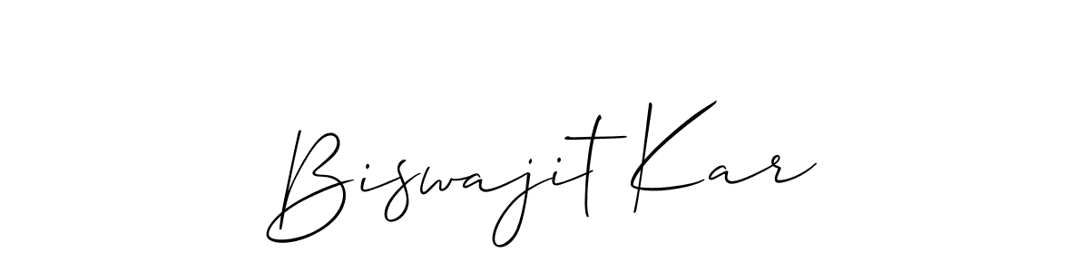 Create a beautiful signature design for name Biswajit Kar. With this signature (Allison_Script) fonts, you can make a handwritten signature for free. Biswajit Kar signature style 2 images and pictures png