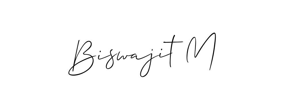How to make Biswajit M name signature. Use Allison_Script style for creating short signs online. This is the latest handwritten sign. Biswajit M signature style 2 images and pictures png