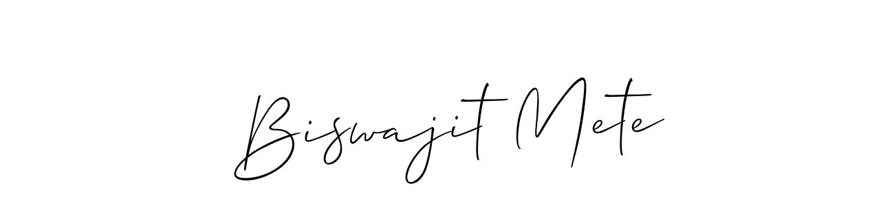 Make a beautiful signature design for name Biswajit Mete. With this signature (Allison_Script) style, you can create a handwritten signature for free. Biswajit Mete signature style 2 images and pictures png