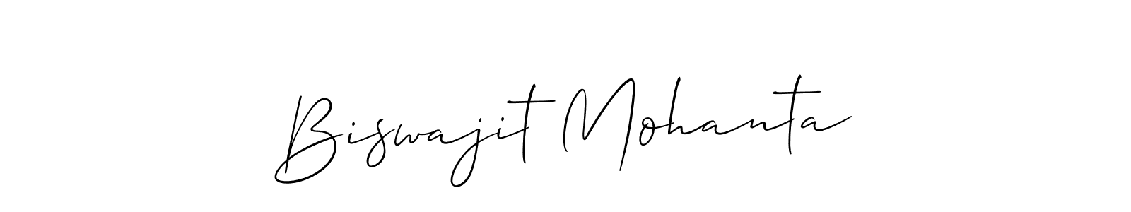 The best way (Allison_Script) to make a short signature is to pick only two or three words in your name. The name Biswajit Mohanta include a total of six letters. For converting this name. Biswajit Mohanta signature style 2 images and pictures png