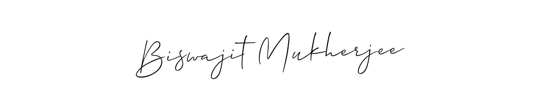 The best way (Allison_Script) to make a short signature is to pick only two or three words in your name. The name Biswajit Mukherjee include a total of six letters. For converting this name. Biswajit Mukherjee signature style 2 images and pictures png