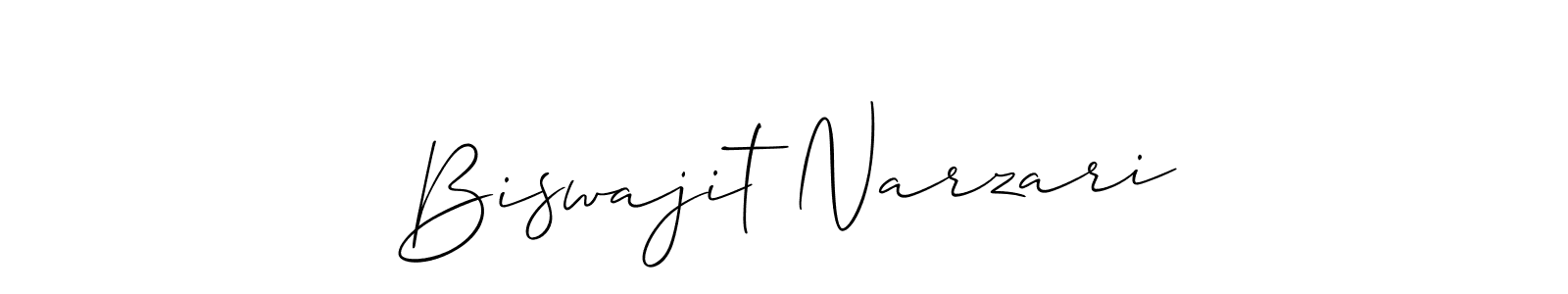 Use a signature maker to create a handwritten signature online. With this signature software, you can design (Allison_Script) your own signature for name Biswajit Narzari. Biswajit Narzari signature style 2 images and pictures png