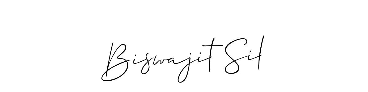 How to make Biswajit Sil name signature. Use Allison_Script style for creating short signs online. This is the latest handwritten sign. Biswajit Sil signature style 2 images and pictures png