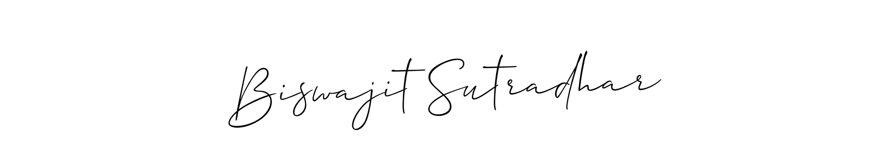 Also we have Biswajit Sutradhar name is the best signature style. Create professional handwritten signature collection using Allison_Script autograph style. Biswajit Sutradhar signature style 2 images and pictures png