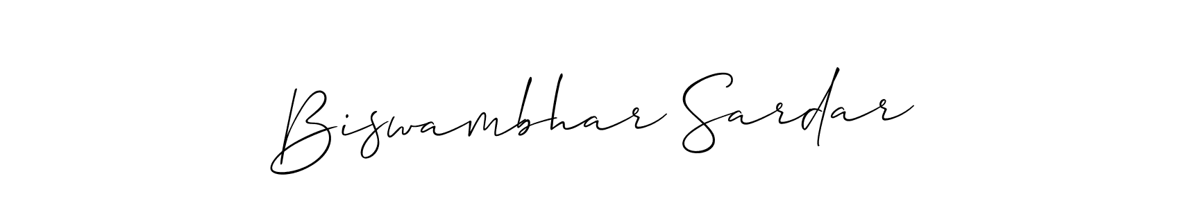 Allison_Script is a professional signature style that is perfect for those who want to add a touch of class to their signature. It is also a great choice for those who want to make their signature more unique. Get Biswambhar Sardar name to fancy signature for free. Biswambhar Sardar signature style 2 images and pictures png