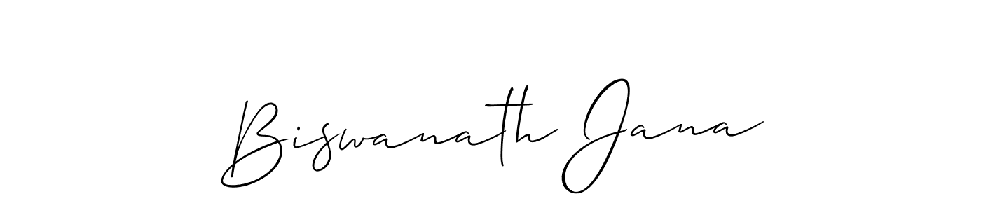 How to make Biswanath Jana name signature. Use Allison_Script style for creating short signs online. This is the latest handwritten sign. Biswanath Jana signature style 2 images and pictures png
