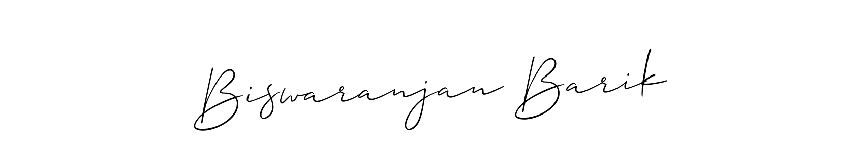 The best way (Allison_Script) to make a short signature is to pick only two or three words in your name. The name Biswaranjan Barik include a total of six letters. For converting this name. Biswaranjan Barik signature style 2 images and pictures png