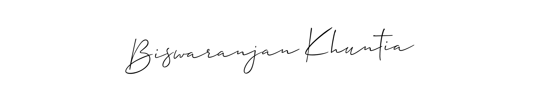 if you are searching for the best signature style for your name Biswaranjan Khuntia. so please give up your signature search. here we have designed multiple signature styles  using Allison_Script. Biswaranjan Khuntia signature style 2 images and pictures png