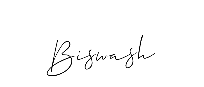 Use a signature maker to create a handwritten signature online. With this signature software, you can design (Allison_Script) your own signature for name Biswash. Biswash signature style 2 images and pictures png