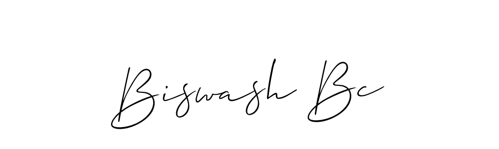 Make a beautiful signature design for name Biswash Bc. With this signature (Allison_Script) style, you can create a handwritten signature for free. Biswash Bc signature style 2 images and pictures png