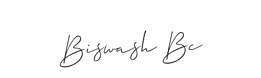 The best way (Allison_Script) to make a short signature is to pick only two or three words in your name. The name Biswash Bc include a total of six letters. For converting this name. Biswash Bc signature style 2 images and pictures png