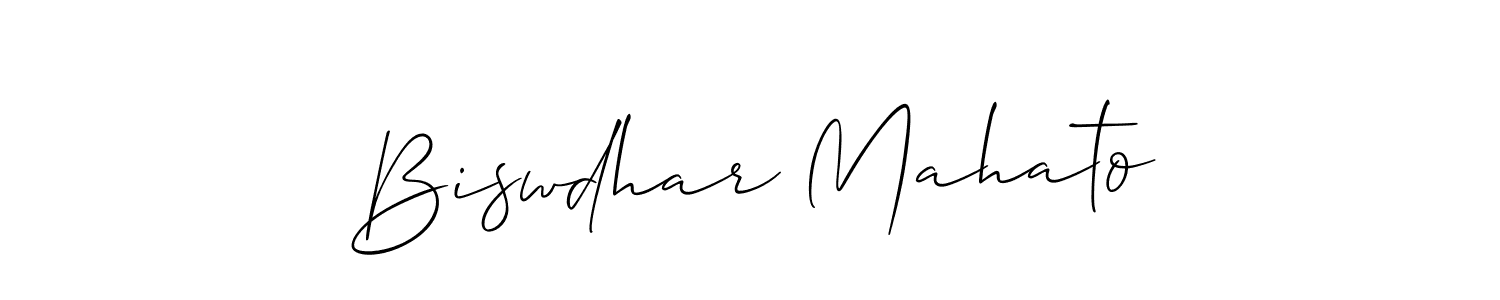 Also we have Biswdhar Mahato name is the best signature style. Create professional handwritten signature collection using Allison_Script autograph style. Biswdhar Mahato signature style 2 images and pictures png