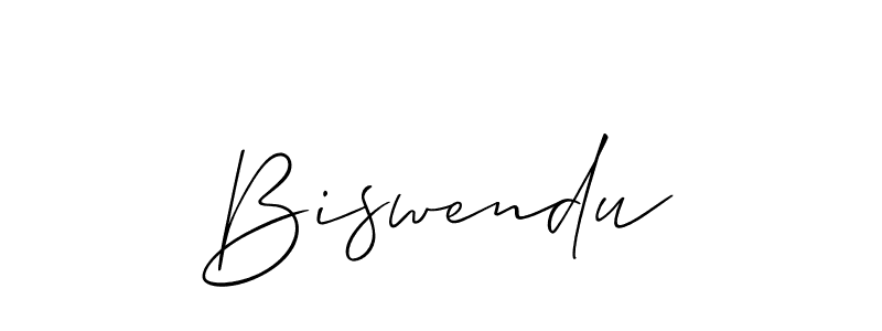 The best way (Allison_Script) to make a short signature is to pick only two or three words in your name. The name Biswendu include a total of six letters. For converting this name. Biswendu signature style 2 images and pictures png