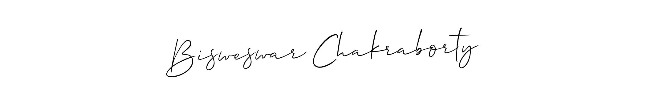 Allison_Script is a professional signature style that is perfect for those who want to add a touch of class to their signature. It is also a great choice for those who want to make their signature more unique. Get Bisweswar Chakraborty name to fancy signature for free. Bisweswar Chakraborty signature style 2 images and pictures png