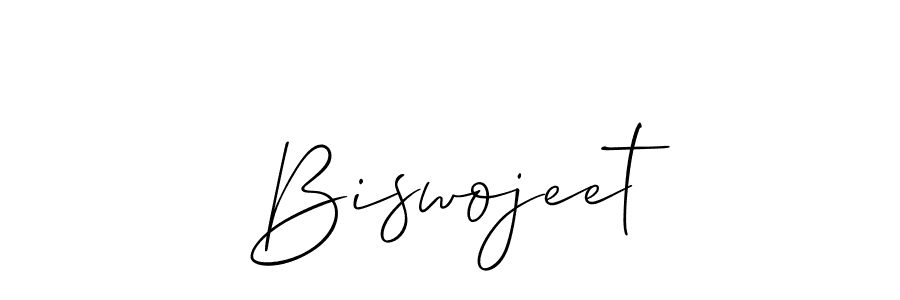 Use a signature maker to create a handwritten signature online. With this signature software, you can design (Allison_Script) your own signature for name Biswojeet. Biswojeet signature style 2 images and pictures png