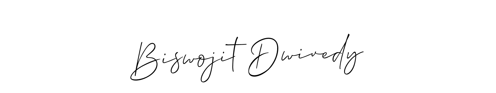 The best way (Allison_Script) to make a short signature is to pick only two or three words in your name. The name Biswojit Dwivedy include a total of six letters. For converting this name. Biswojit Dwivedy signature style 2 images and pictures png