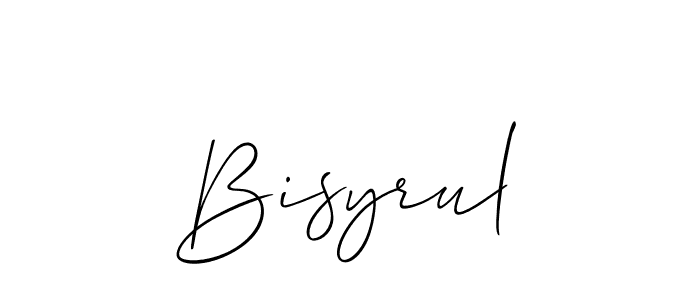 Make a beautiful signature design for name Bisyrul. With this signature (Allison_Script) style, you can create a handwritten signature for free. Bisyrul signature style 2 images and pictures png
