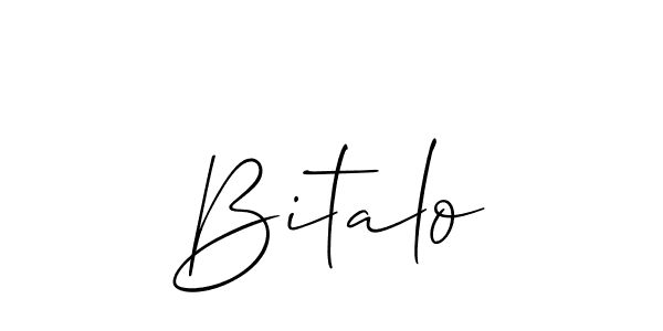 Make a beautiful signature design for name Bitalo. With this signature (Allison_Script) style, you can create a handwritten signature for free. Bitalo signature style 2 images and pictures png