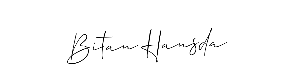 This is the best signature style for the Bitan Hansda name. Also you like these signature font (Allison_Script). Mix name signature. Bitan Hansda signature style 2 images and pictures png