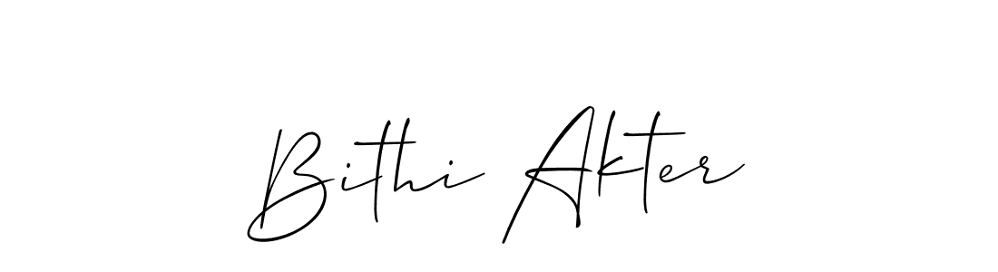 How to make Bithi Akter signature? Allison_Script is a professional autograph style. Create handwritten signature for Bithi Akter name. Bithi Akter signature style 2 images and pictures png